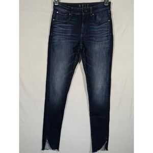 Hale Women Tall Mid Rise Skinny Jeans Dark Wash Step Hem‎ Rogue Stunner 29x32